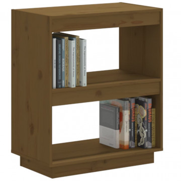 Bibliotecă, maro miere, 60x35x71 cm, lemn masiv de pin - Img 4