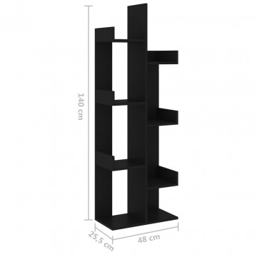 Bibliotecă, negru, 48x25,5x140 cm, PAL - Img 6