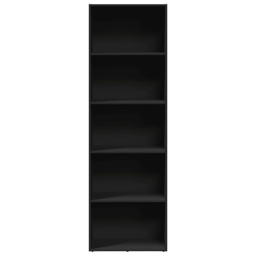 Bibliotecă, negru, 60x30x189 cm, lemn prelucrat - Img 4