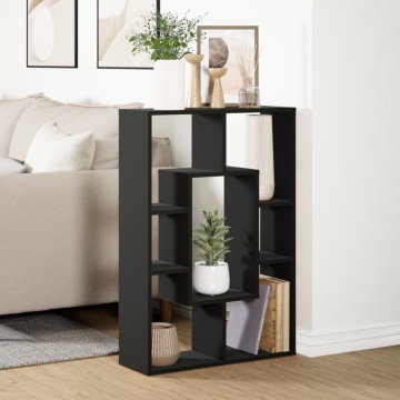 Bibliotecă, negru, 63x20x90 cm, lemn prelucrat - Img 4
