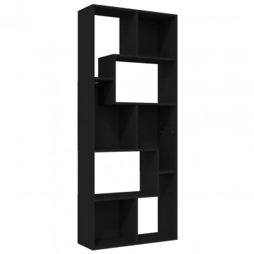 Bibliotecă, negru, 67 x 24 x 161 cm, PAL - Img 2