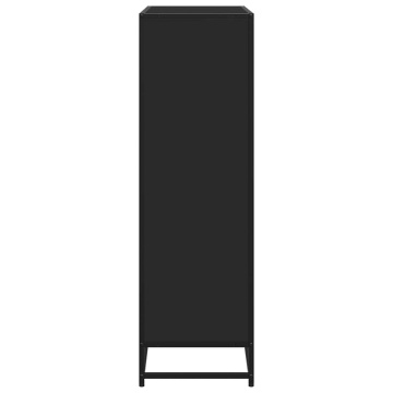 Bibliotecă, negru, 97,5x33x107,5 cm, lemn prelucrat și metal - Img 8