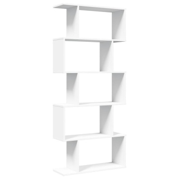 Bibliotecă/separator cameră 5 niveluri, alb, 70x24x161 cm, lemn - Img 6
