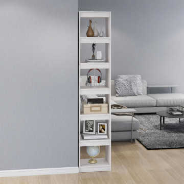 Bibliotecă/Separator cameră, alb, 40x30x199 cm, lemn masiv pin - Img 3