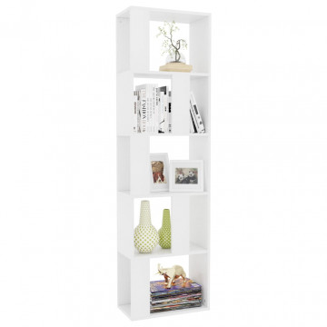 Bibliotecă/Separator cameră, alb, 45x24x159 cm, PAL - Img 3