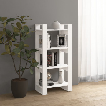Bibliotecă/Separator cameră,alb, 60x35x125 cm, lemn masiv pin - Img 5