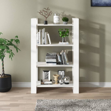 Bibliotecă/Separator cameră, alb, 80x35x125 cm, lemn masiv pin - Img 3