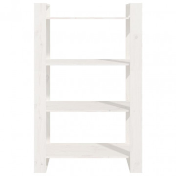 Bibliotecă/Separator cameră, alb, 80x35x125 cm, lemn masiv pin - Img 8