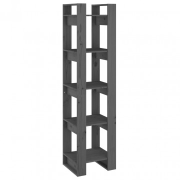 Bibliotecă/Separator cameră, gri, 41x35x160 cm, lemn masiv pin - Img 2