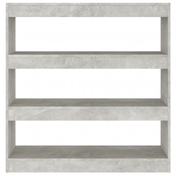 Bibliotecă/Separator cameră, gri beton, 100x30x103 cm - Img 8
