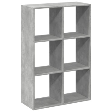 Bibliotecă/separator cameră gri beton 69,5x29x103,5 cm lemn - Img 6