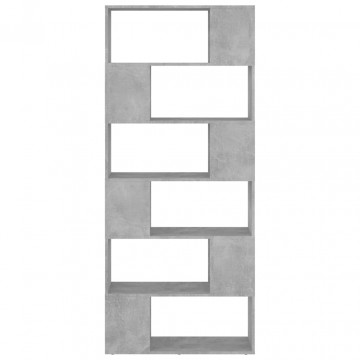 Bibliotecă/Separator cameră, gri beton, 80x24x186 cm, PAL - Img 3