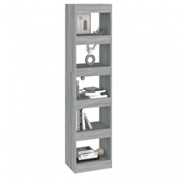 Bibliotecă/Separator cameră, gri sonoma, 40x30x166 cm - Img 4