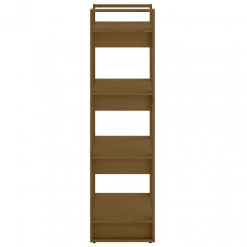 Bibliotecă/Separator cameră maro miere 60x35x125 cm lemn masiv - Img 6