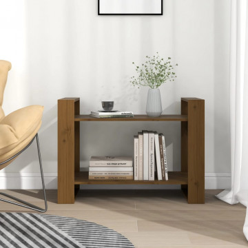 Bibliotecă/Separator cameră maro miere 80x35x56,5 cm lemn masiv - Img 3