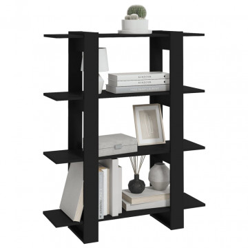 Bibliotecă/Separator cameră, negru, 100x30x123,5 cm - Img 3
