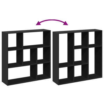 Bibliotecă/separator cameră negru 102x29x103,5 cm lemn - Img 7