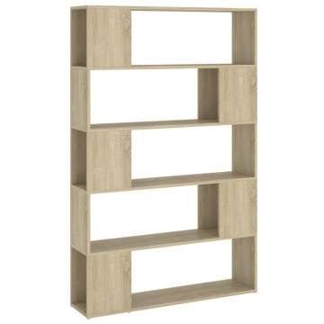 Bibliotecă/Separator cameră, stejar sonoma, 100x24x155 cm PAL - Img 2