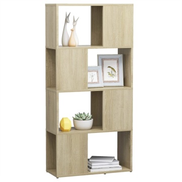 Bibliotecă/Separator cameră stejar sonoma 60x24x124,5 cm PAL - Img 4