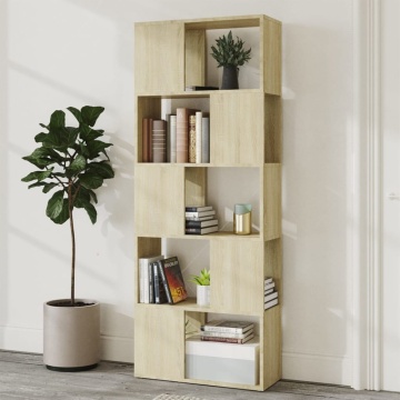 Bibliotecă/Separator cameră, stejar sonoma, 60x24x155 cm - Img 3