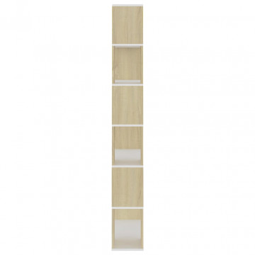 Bibliotecă/Separator cameră, stejar sonoma, 80x24x186 cm, PAL - Img 4
