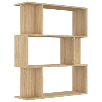 Bibliotecă/Separator cameră, stejar Sonoma, 80x24x96 cm, PAL - Img 2