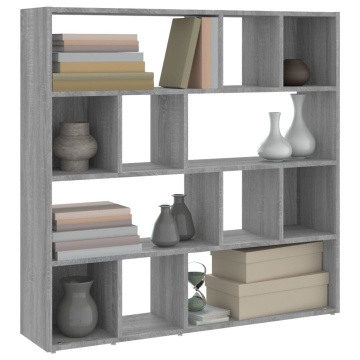 Bibliotecă/Separator de cameră, gri sonoma, 105x24x102 cm - Img 4