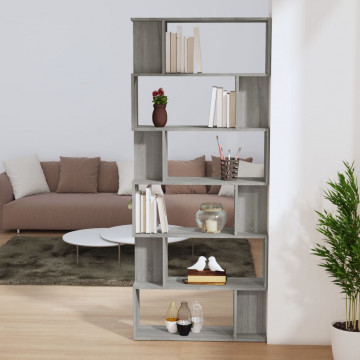 Bibliotecă/Separator, gri sonoma, 80x24x192 cm, lemn prelucrat - Img 3