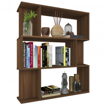 Bibliotecă/Separator, stejar maro, 80x24x96 cm , lemn prelucrat - Img 5