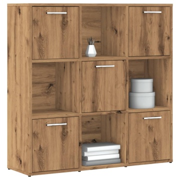 Bibliotecă, stejar artizanal, 90x28x90 cm, lemn prelucrat - Img 1