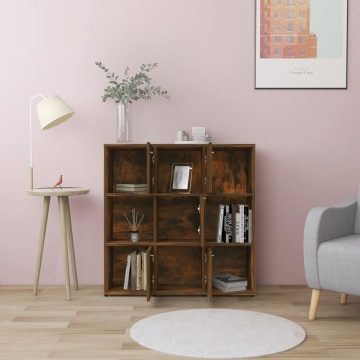 Bibliotecă, stejar fumuriu, 90x30x90 cm, lemn prelucrat - Img 3
