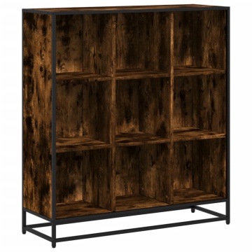 Bibliotecă stejar fumuriu 97,5x33x107,5 cm lemn prelucrat/metal - Img 2
