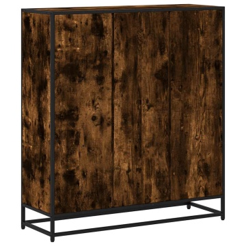 Bibliotecă stejar fumuriu 97,5x33x107,5 cm lemn prelucrat/metal - Img 5