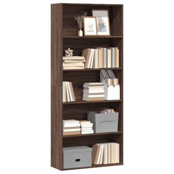 Bibliotecă, stejar maro, 80x30x189 cm, lemn prelucrat - Img 3