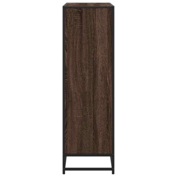 Bibliotecă, stejar maro, 97,5x33x107,5 cm, lemn prelucrat/metal - Img 8