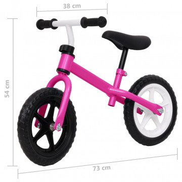 Bicicletă pentru echilibru 12 inci, cu roți, roz - Img 6