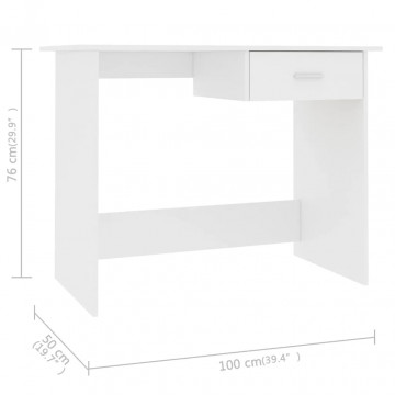 Birou, alb, 100 x 50 x 76 cm, PAL - Img 5