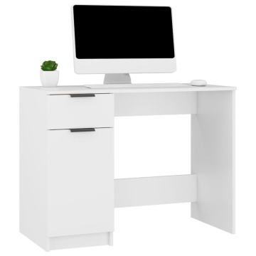 Birou, alb, 100x50x75 cm, lemn prelucrat - Img 4