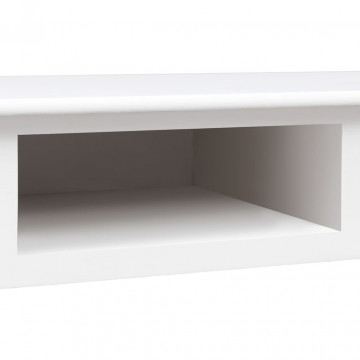 Birou, alb, 108x45x76 cm, lemn masiv de paulownia - Img 7