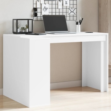 Birou, alb, 123,5x73,5x75 cm, lemn prelucrat - Img 1