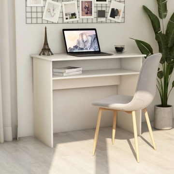 Birou, alb, 90x50x74 cm, lemn prelucrat - Img 1
