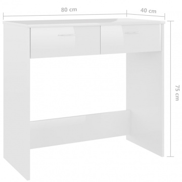 Birou, alb extralucios, 80 x 40 x 75 cm, PAL - Img 5