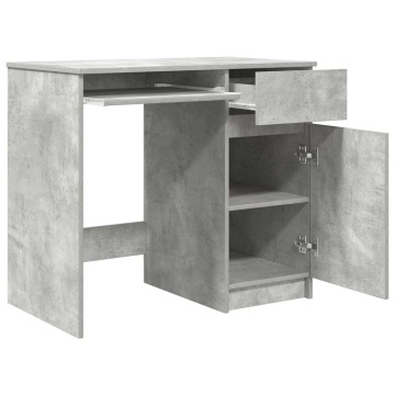 Birou Beton Gri 86x49x76 cm Lemn prelucrat - Img 8