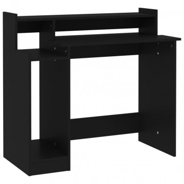 Birou cu lumini LED, negru, 97x45x90 cm, lemn prelucrat - Img 3