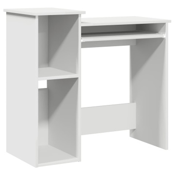 Birou cu rafturi, alb, 84x40x78 cm, PAL - Img 2