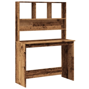 Birou cu rafturi, lemn vechi, 102x45x148 cm, lemn prelucrat - Img 1