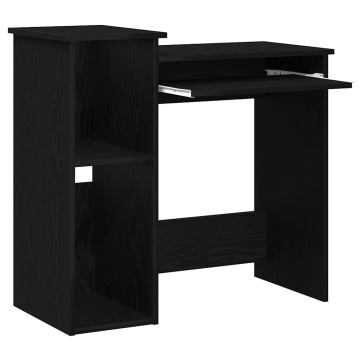 Birou cu rafturi, negru, 84x40x78 cm, PAL - Img 4