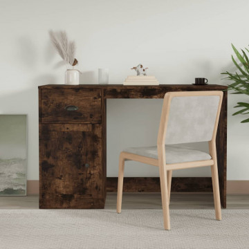 Birou cu sertar, stejar fumuriu, 115x50x75 cm, lemn prelucrat - Img 1