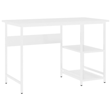 Birou de calculator, alb, 105x55x72 cm, MDF și metal - Img 2