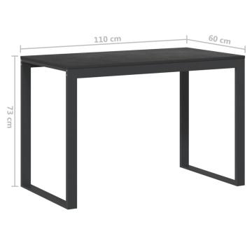 Birou de calculator, negru, 110x60x73 cm, PAL - Img 5